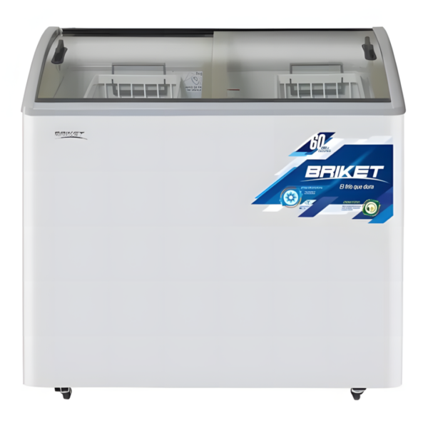 Bricket314 FREEZER BRIKET 335 LTS BLANCO TAPA VIDRIO DUAL