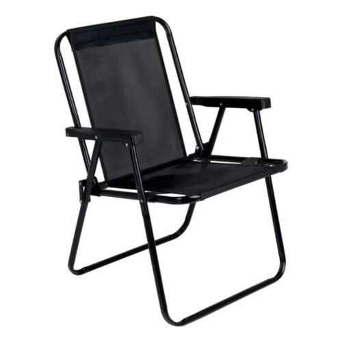 SILLON PLAYERO RAFIA RETRO NEGRO (ACERO) 3/4
