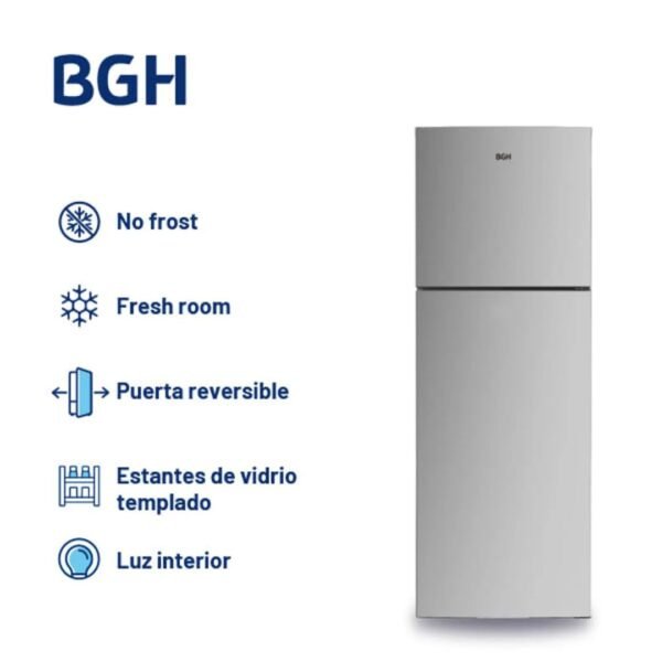 heladera bgh 3 HELADERA BGH 338L INVERTER NO FROST INOX
